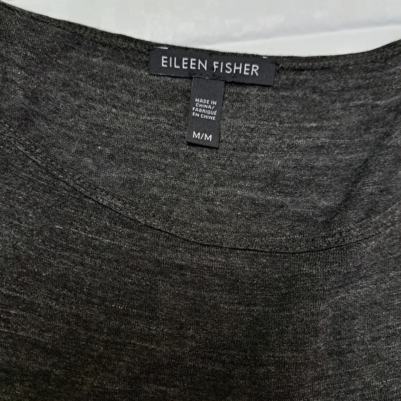 Eileen Fisher Gray Long Sleeve Side Slits Shift Dress‎ - Picture 7 of 12
